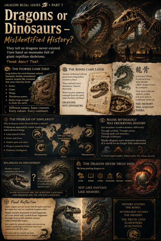 Ancient dragon mythology compared to dinosaur fossils — misidentified history