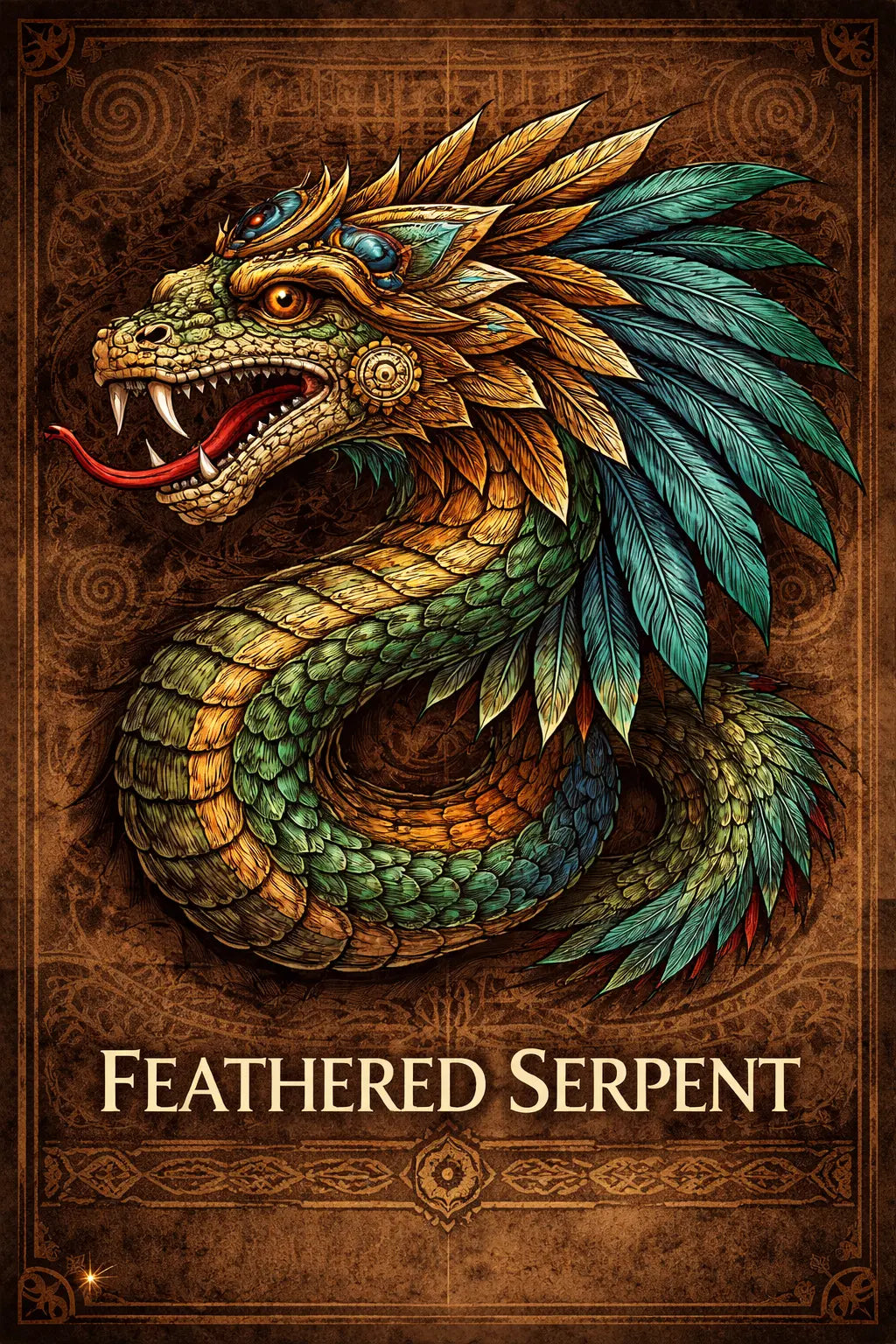 Feathered Serpent sacred symbol representing the union of earth and sky in Mesoamerican spirituality