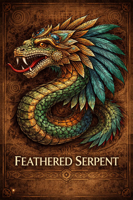 Feathered Serpent sacred symbol representing the union of earth and sky in Mesoamerican spirituality