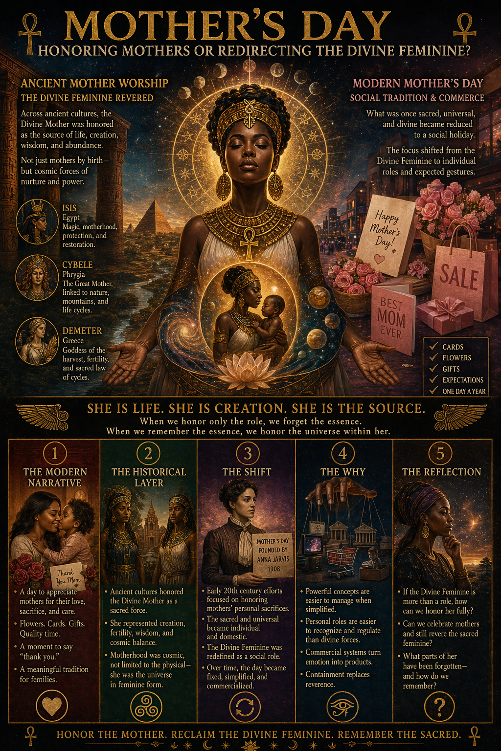 Honoring the Divine Feminine through time — from ancient goddess traditions to modern Mother's Day