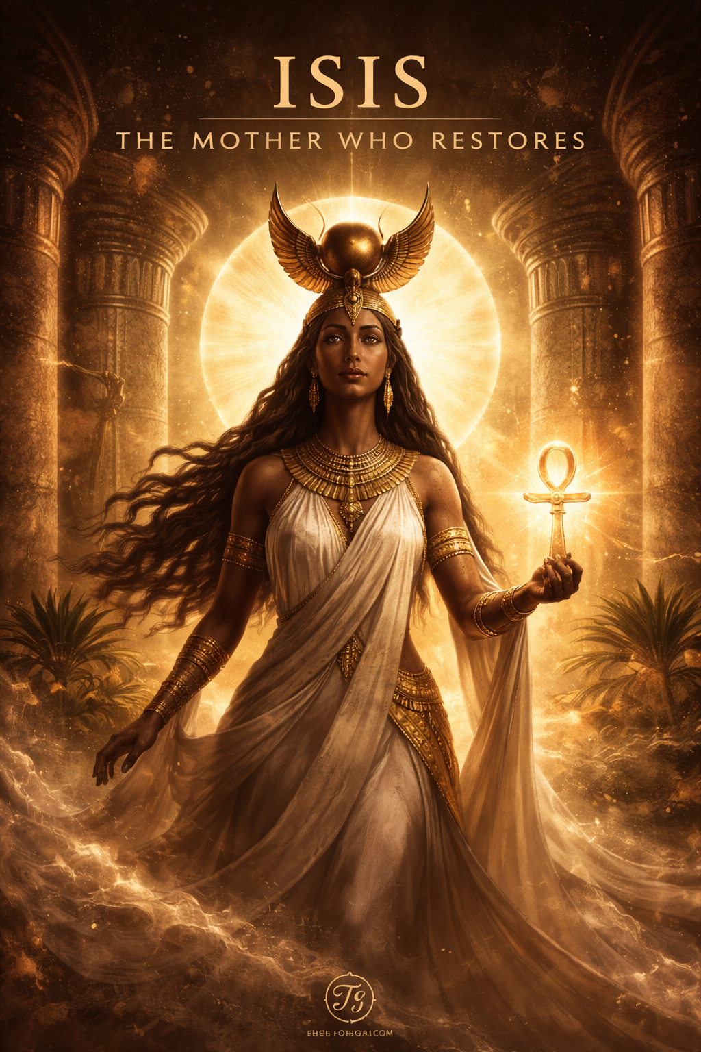 Isis, ancient Kemetic goddess of restoration and the divine feminine, depicted as the Mother Who Rebuilds