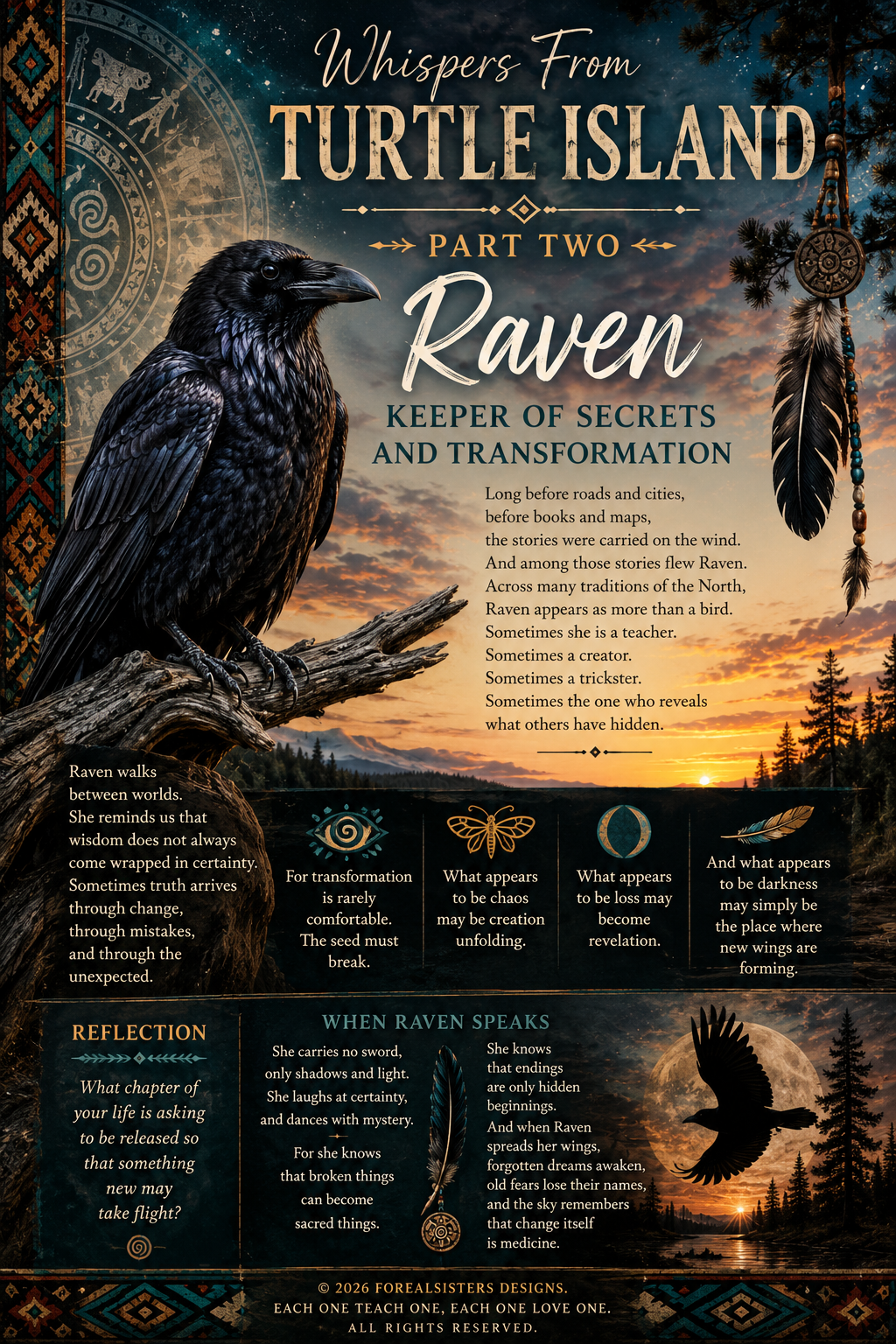Raven keeper of secrets and transformation - Whispers From Turtle Island Part Two