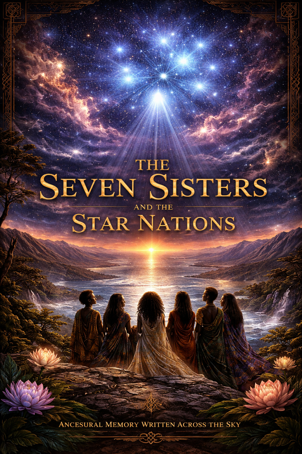 Ancient star map depicting the Seven Sisters Pleiades constellation and Star Nations sacred wisdom