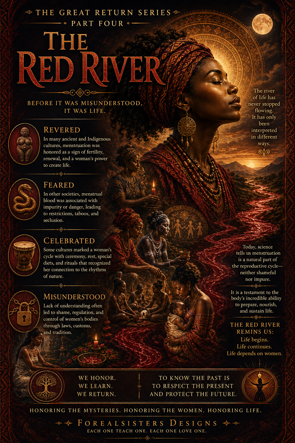 The Red River of Life — sacred feminine symbolism, menstruation and renewal across cultures