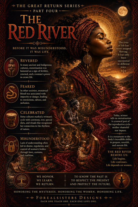 The Red River of Life — sacred feminine symbolism, menstruation and renewal across cultures