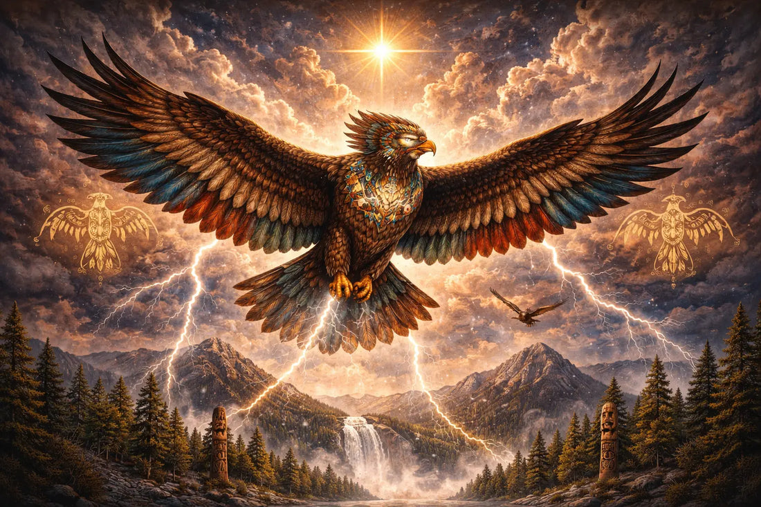 Thunderbird sacred symbol representing Indigenous spiritual power and sky guardian traditions