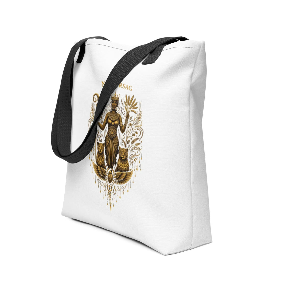 Ninhursag Tote Bag featuring sacred sigil art and Nubian feminine power by Forealsister Designs