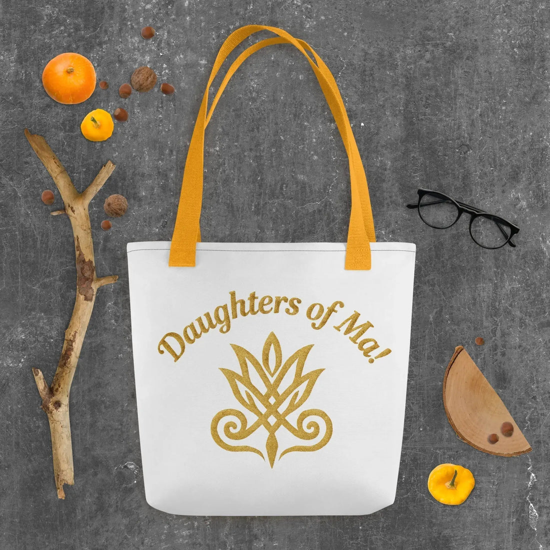 DOMA Tote Bag featuring sacred sigil art celebrating Nubian feminine power and ancestral wisdom from Forealsister Designs