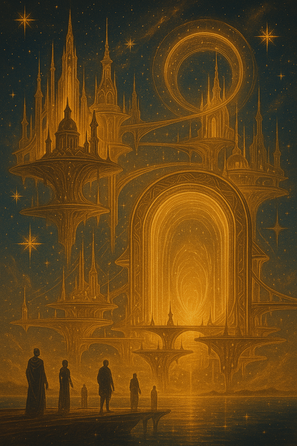 Golden Bridgewalker Floating City