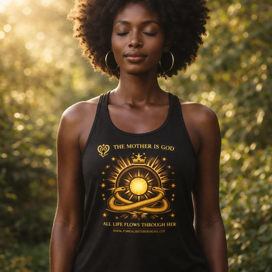 The Mother is God Women’s fitted racerback tank top