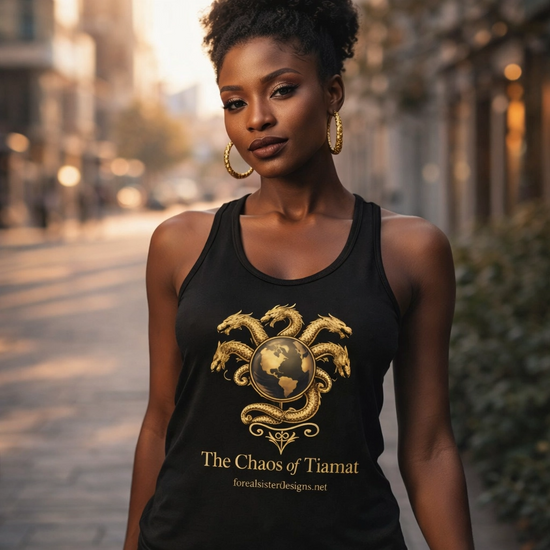 The Chaos of Tiamat Women’s fitted racerback tank top